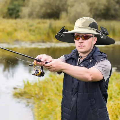 BlaQool® Wide Brim Solar Fan Fishing Hat